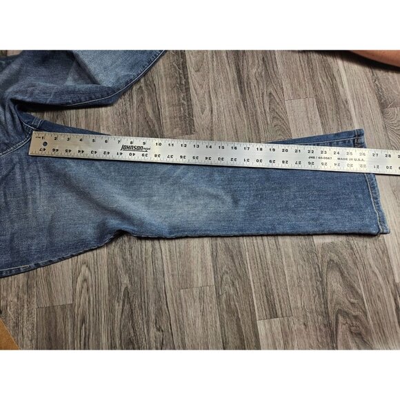 (3/$35) St. John's Bay Size 12 Petite Bootcut Leg Whiskered Denim Blue Jeans - Picture 9 of 11